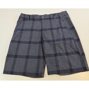 Lululemon Kahuna 2.0 Shorts Zip Fly Blue Plaid Athletic Golf Mens Size 38